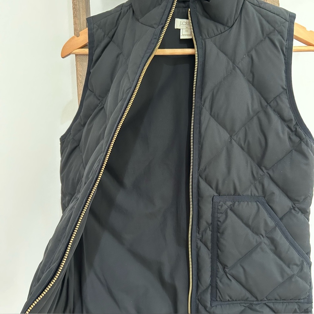 J Crew Quilted Zip Up Vest With Pockets Black Lightweight Women's  Size XXS - Picture 3 of 10